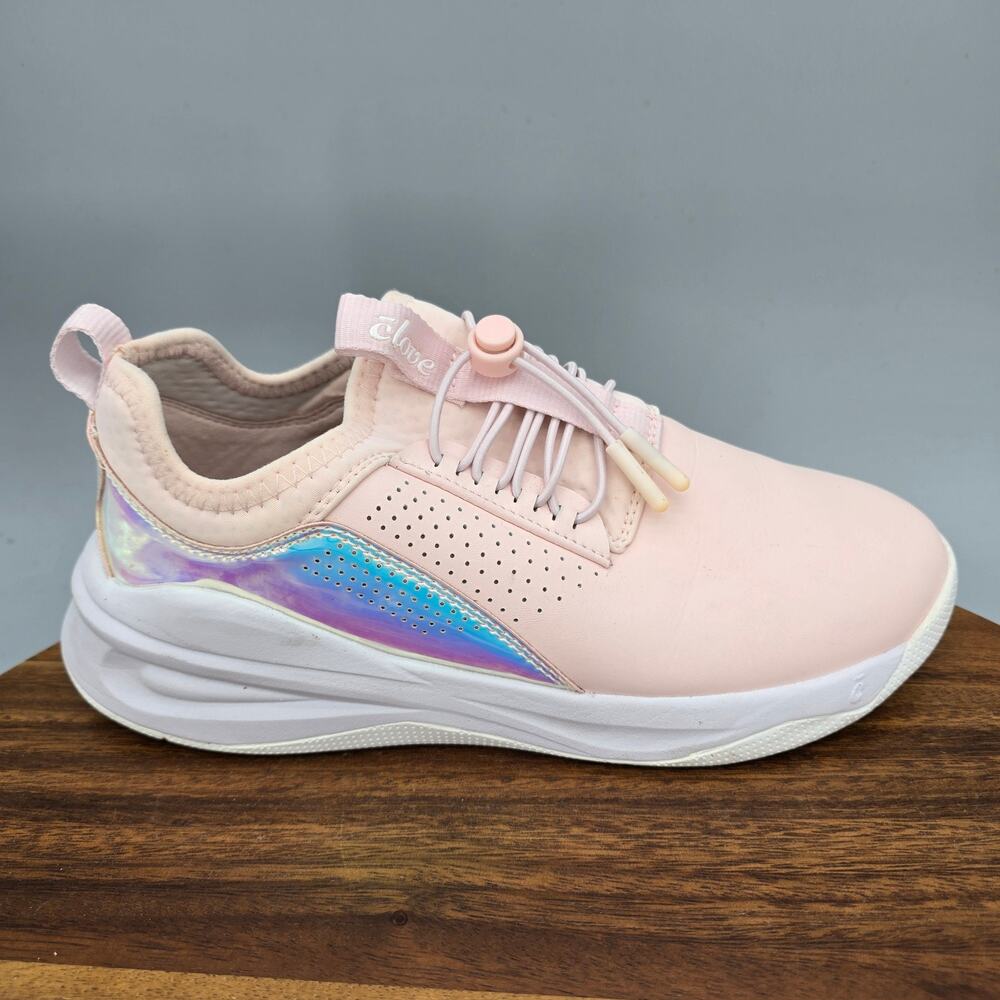Clove Shoes Womens 6.5 Pink Holographic Drawstring Professional Nursing Sneakers